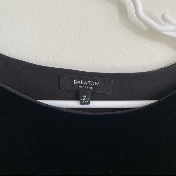 Babaton Silk Velvet Dress Black Mini - Picture 1 of 3